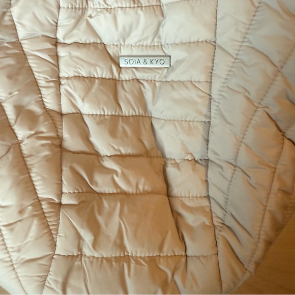 Soia & Kyo Avery Mixed Media Quilted Jacket Large Cream - Picture 5 of 10